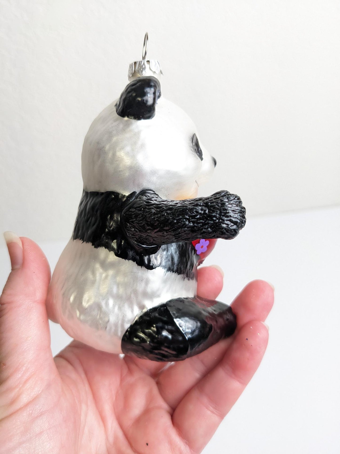 Panda & Noodle Glass Christmas Ornament