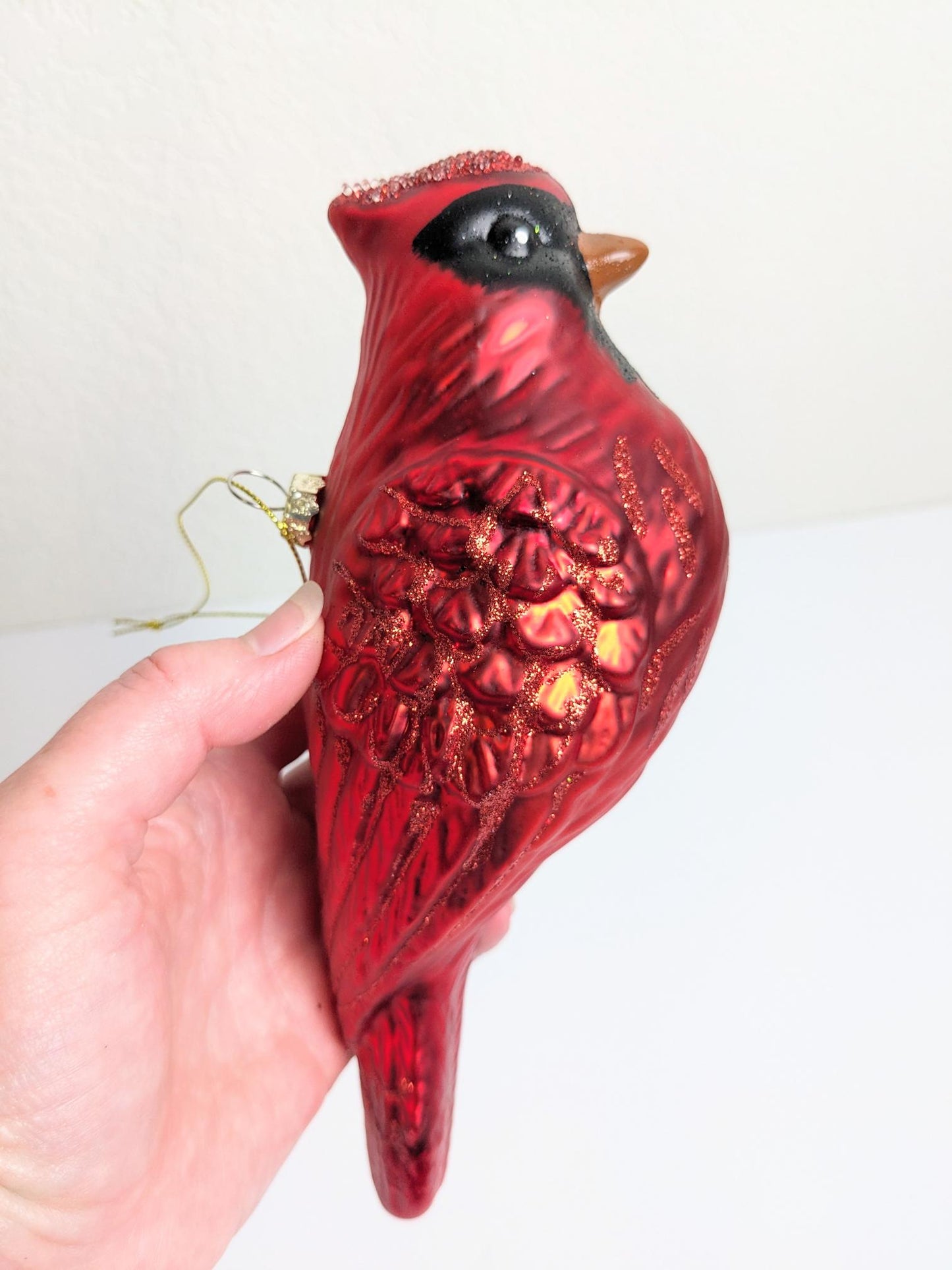 Cardinal Large Glass Christmas Ornament