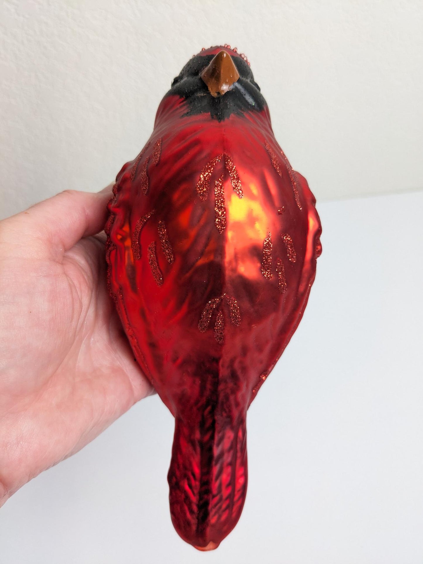 Cardinal Large Glass Christmas Ornament