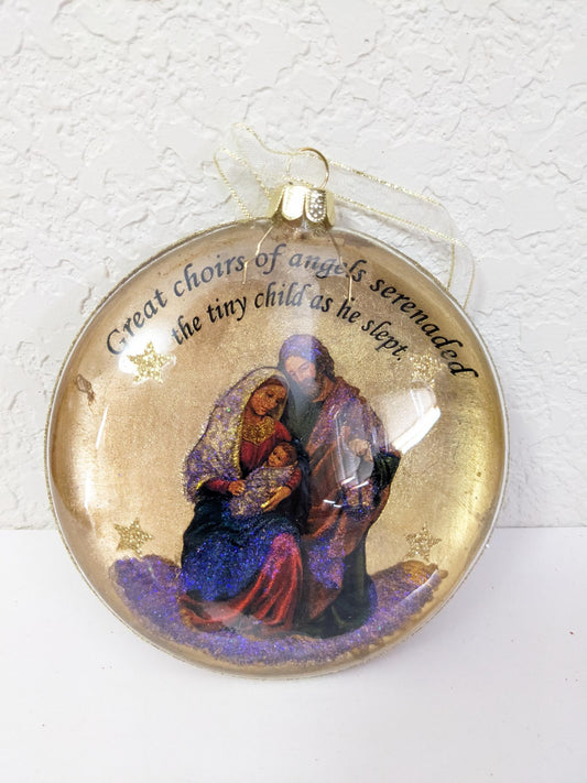 Nativity Glass Christmas Ornament