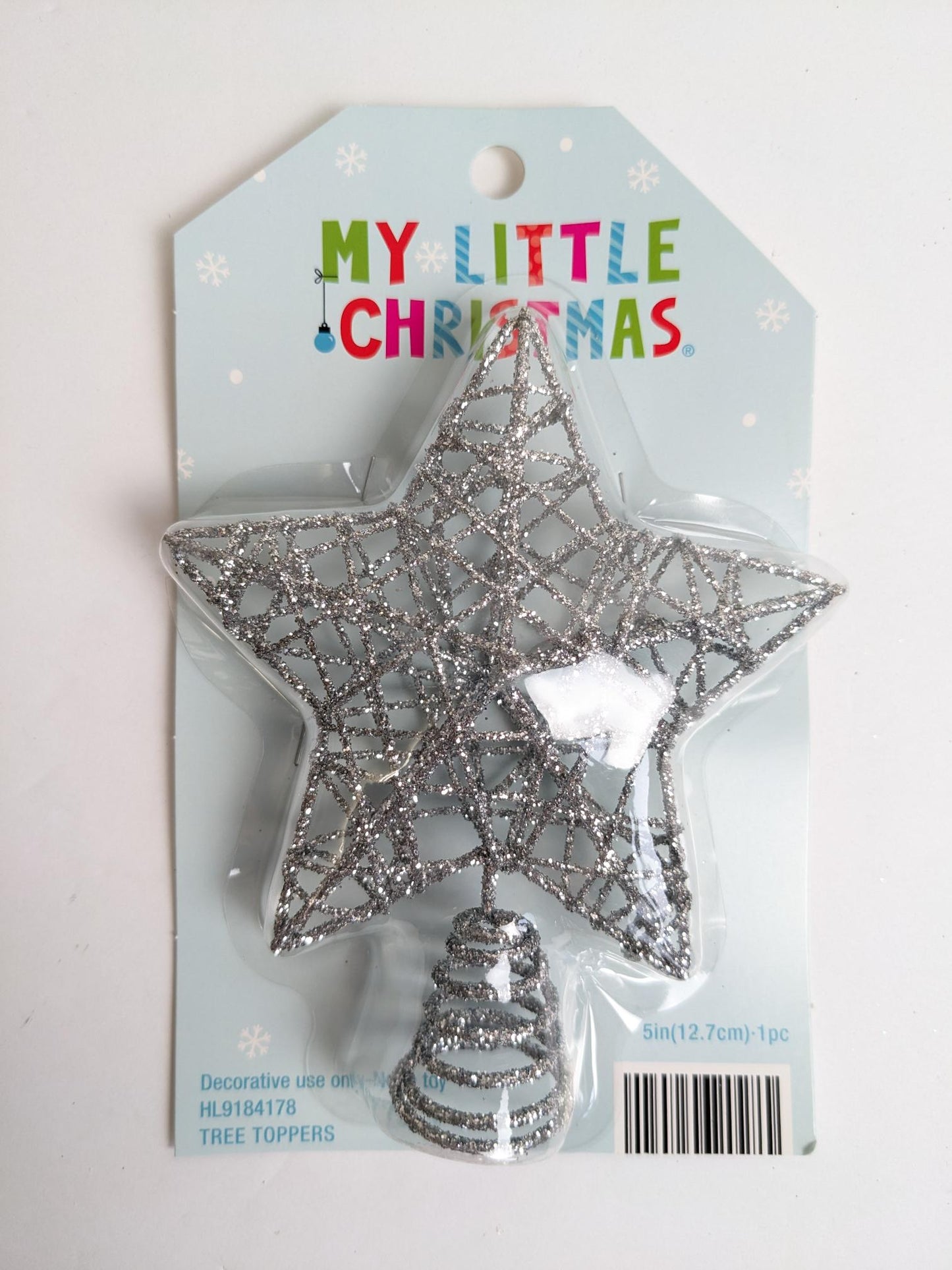 Silver Star Christmas Tree Topper