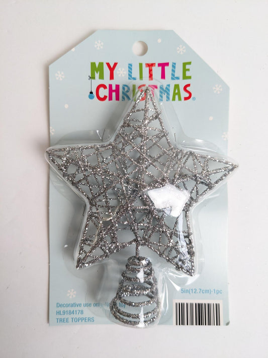 Silver Star Christmas Tree Topper
