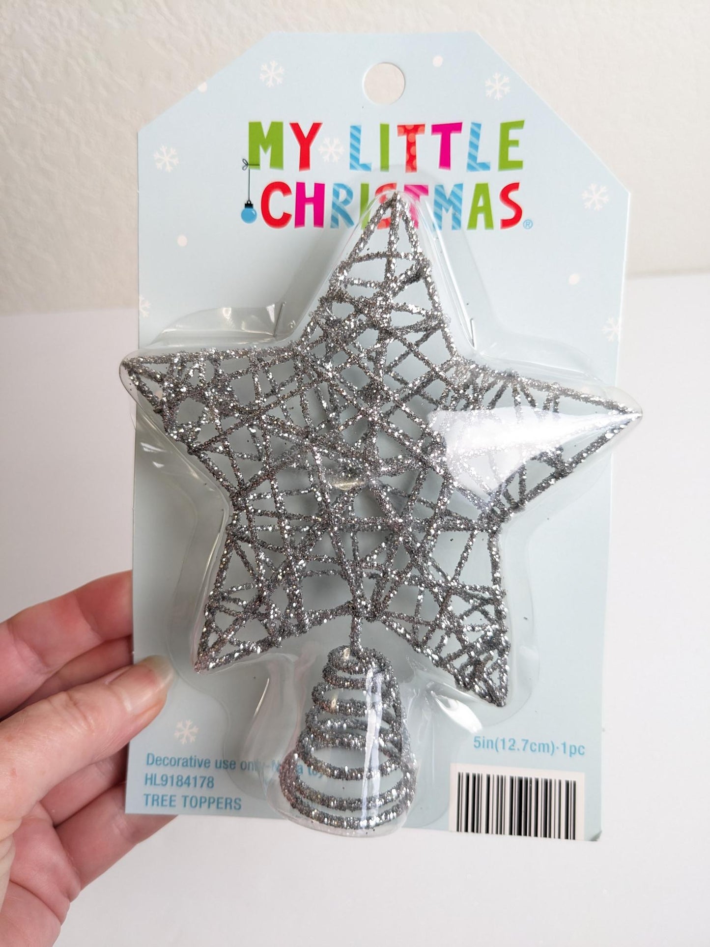 Silver Star Christmas Tree Topper