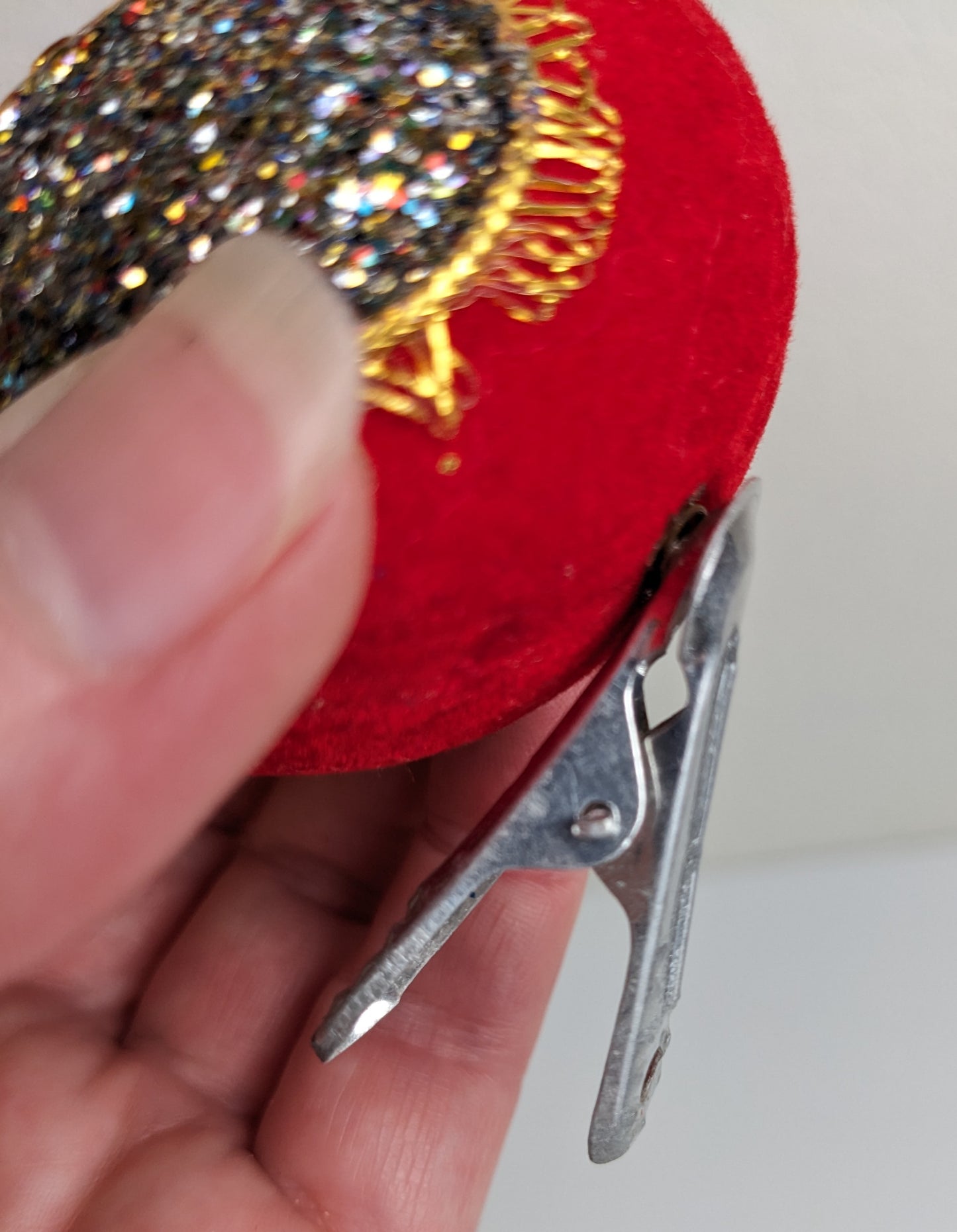 Red Bird Clip-on Flocked Christmas Ornament Set