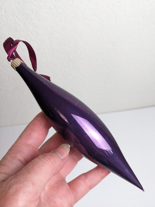 Martha Stewart Large Purple Fluted Christmas Ornaments