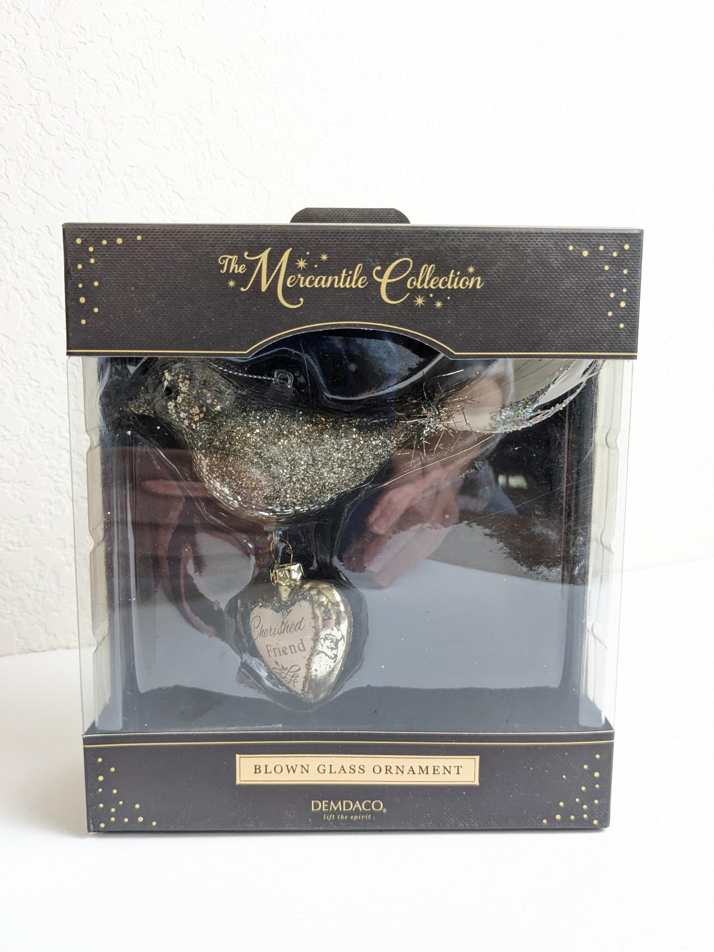 Mercury Blown Glass Bird Cherished Friend Christmas Ornament