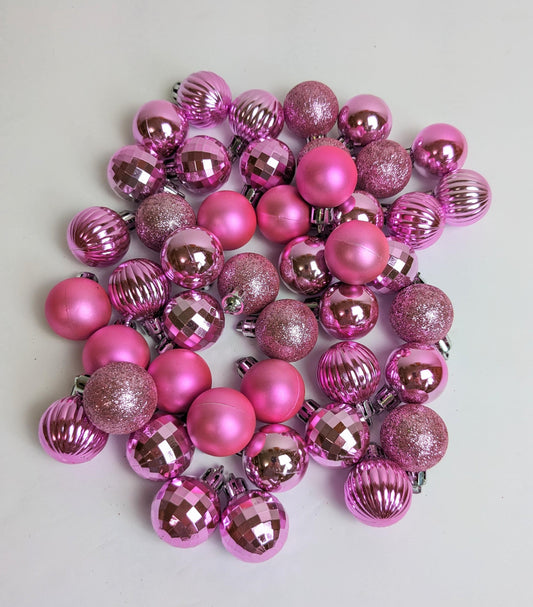 Pink Small Shatterproof Christmas Ornaments