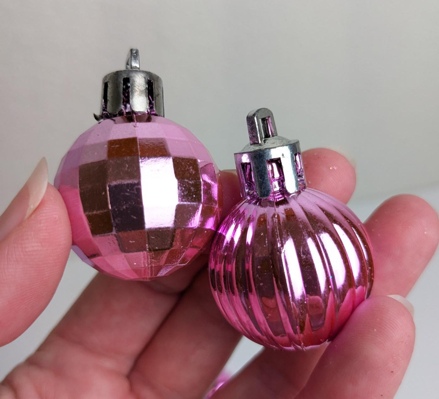 Pink Small Shatterproof Christmas Ornaments