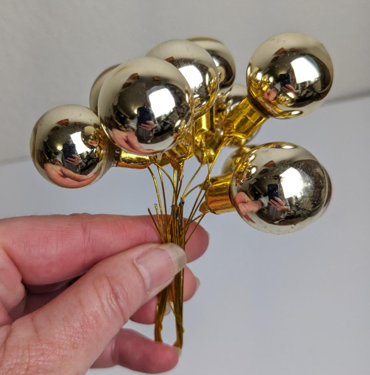 Gold Ball Christmas Ornament Picks