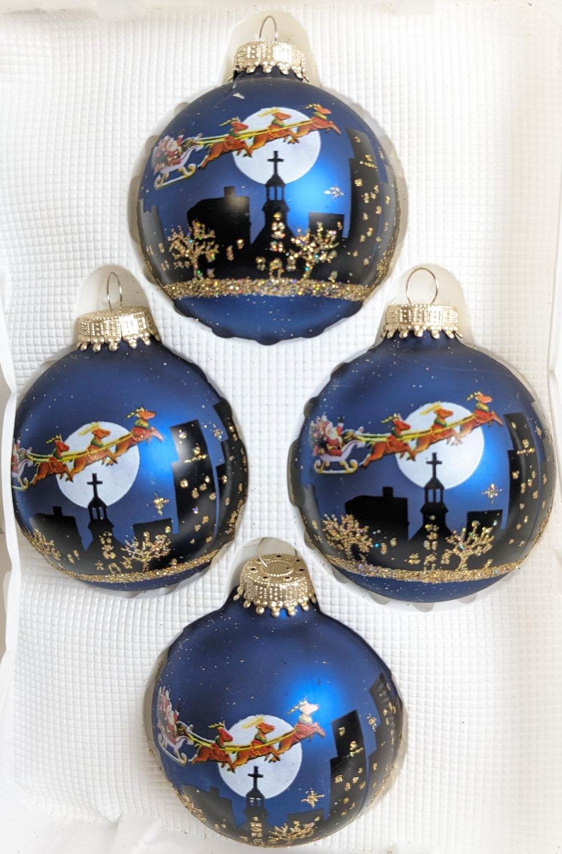 Krebs Santa Sleigh Ride Vintage Christmas Ornaments