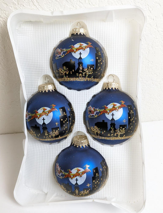 Krebs Santa Sleigh Ride Vintage Christmas Ornaments