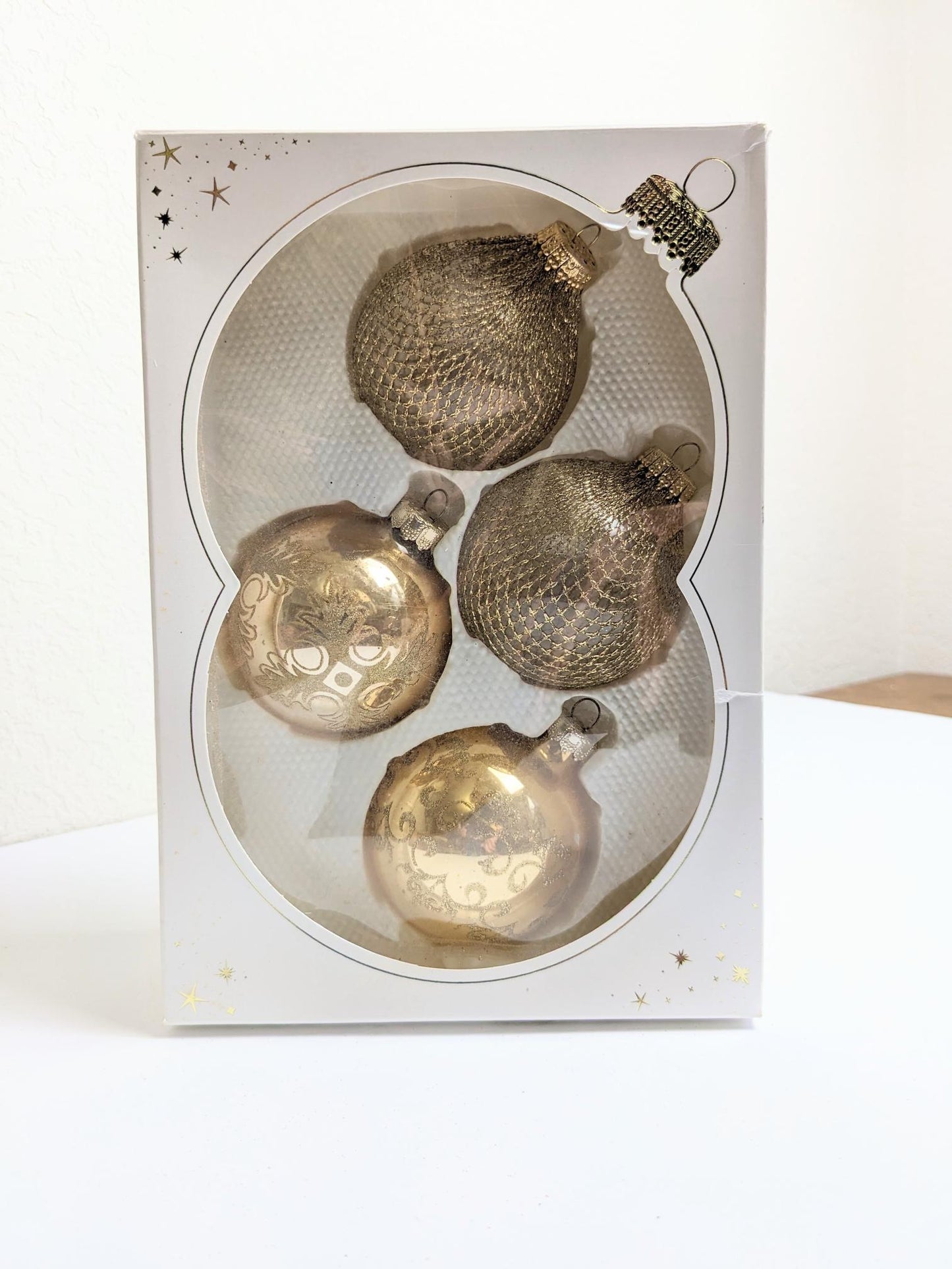 Krebs Gold Vintage Christmas Ornaments