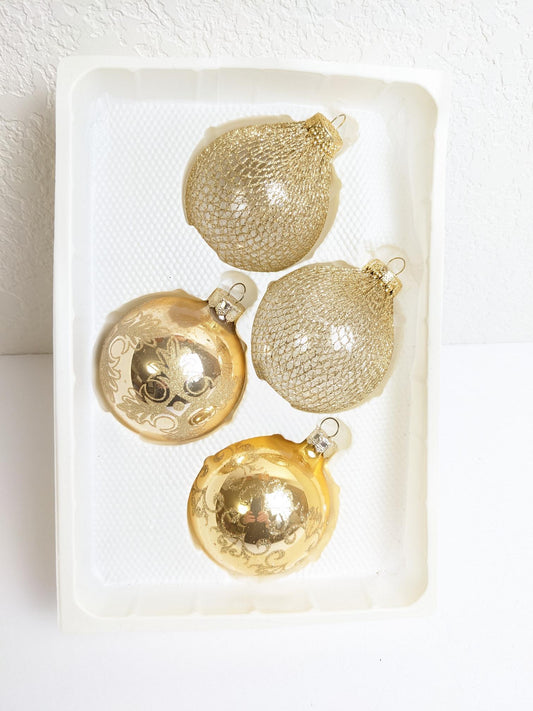 Krebs Gold Vintage Christmas Ornaments