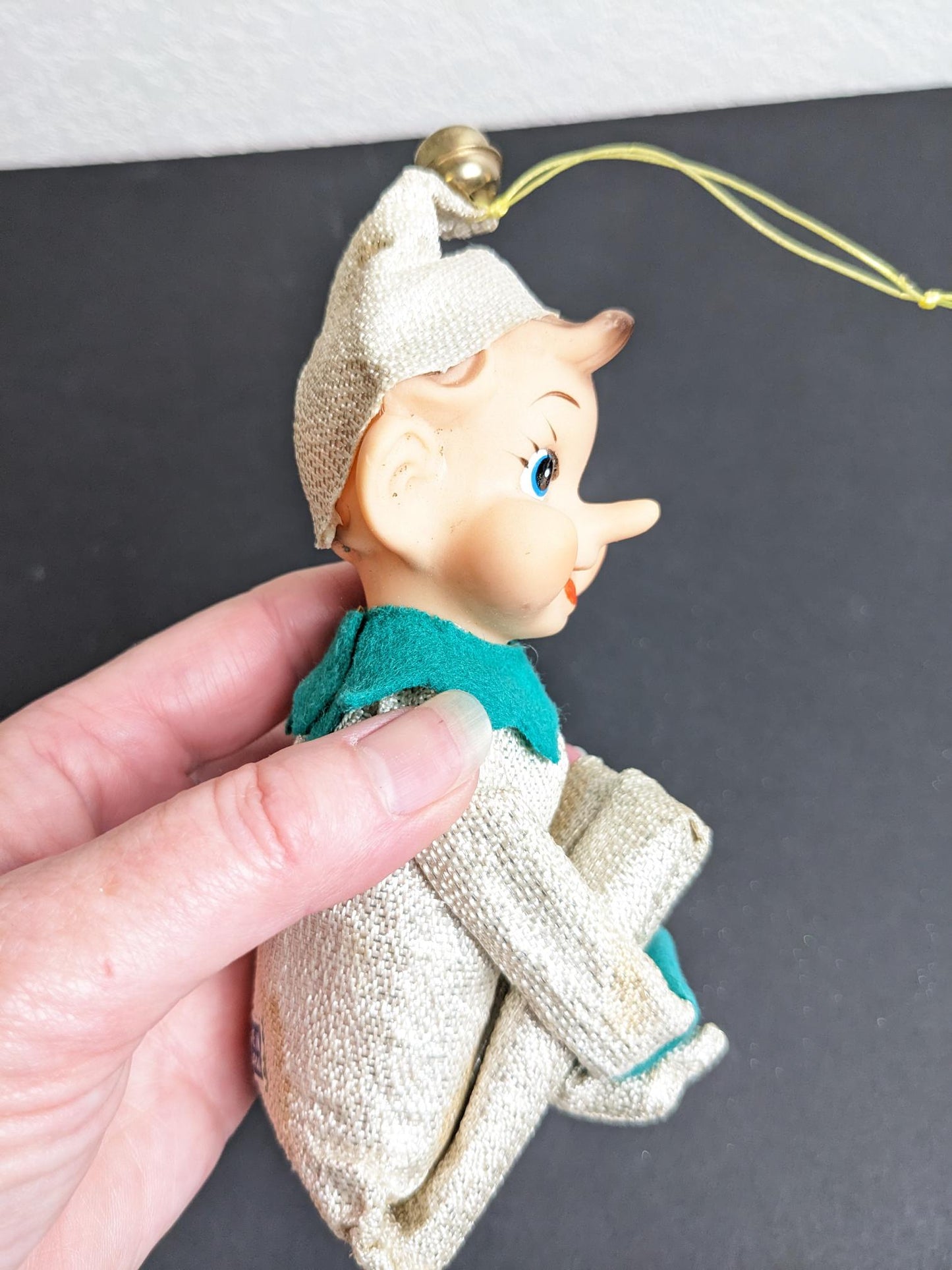 Elf Knee Hugging Christmas Ornament