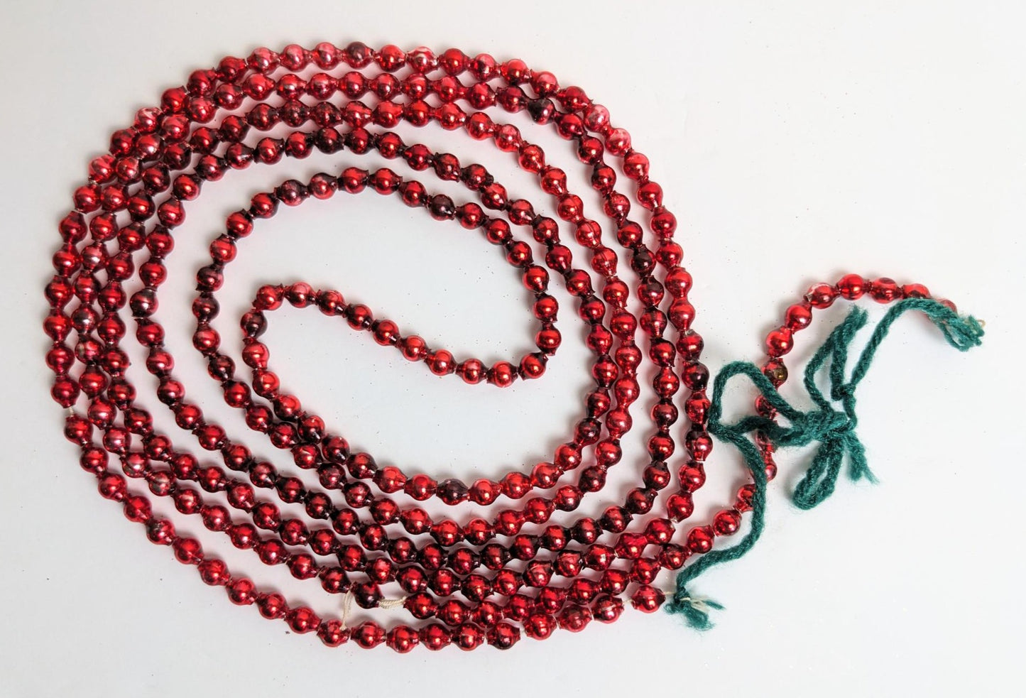 Red Glass Bead Christmas Garland