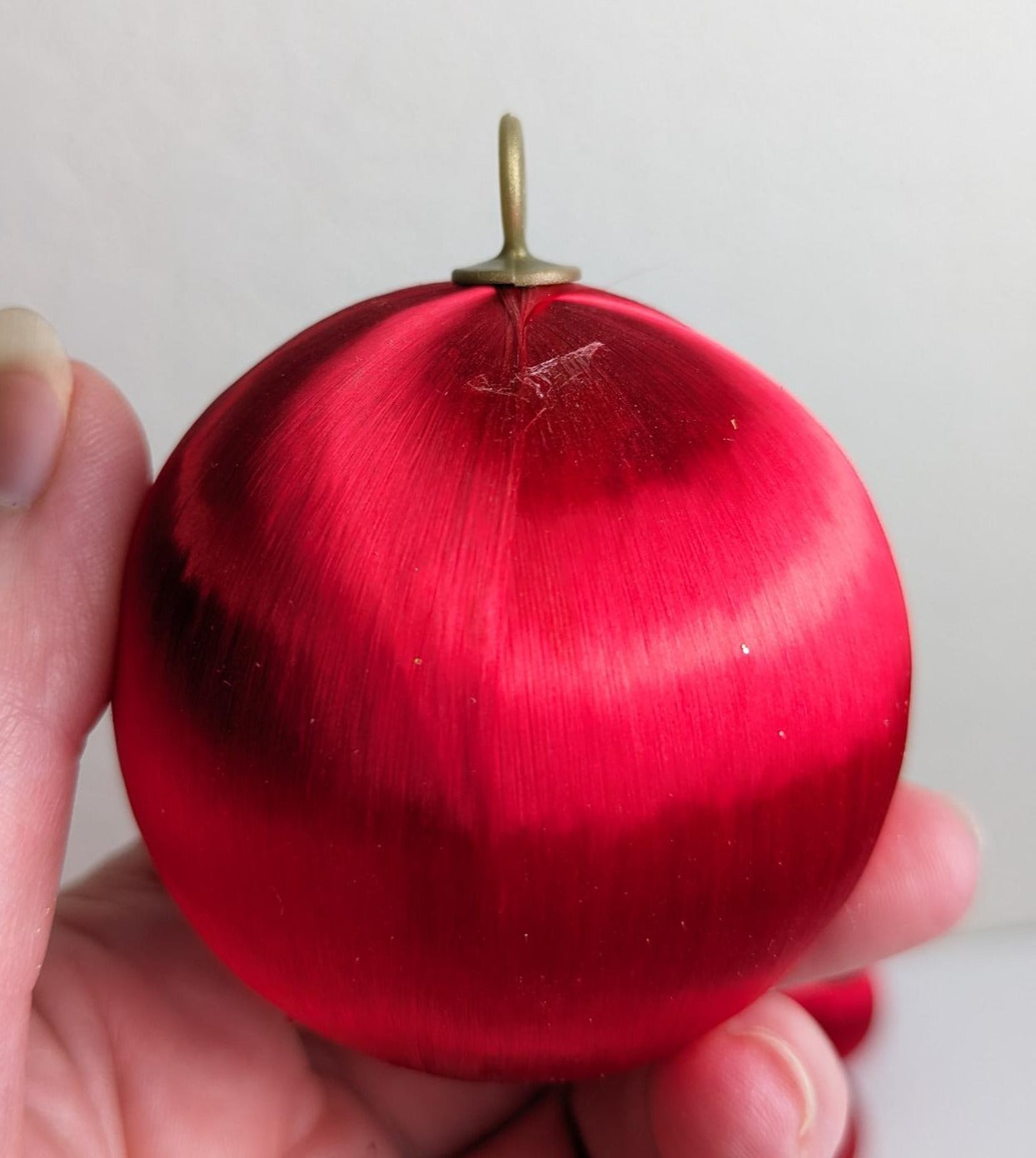 Vintage Red Satin Ball Christmas Ornaments