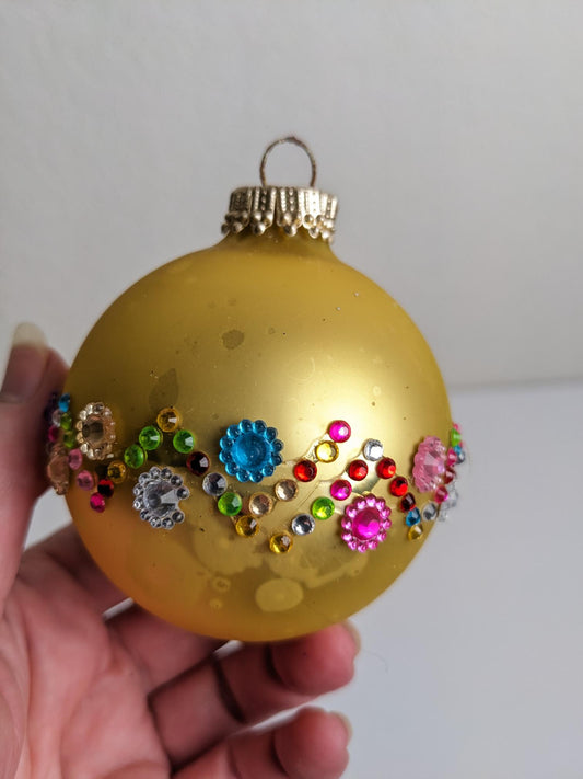 Vintage Krebs Gold Christmas Ornaments