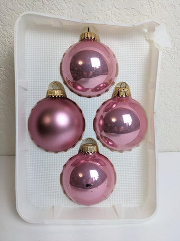 Vintage Krebs Pink Christmas Ornaments