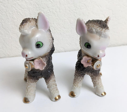 Vintage Lamb Spaghetti Texture Figurines