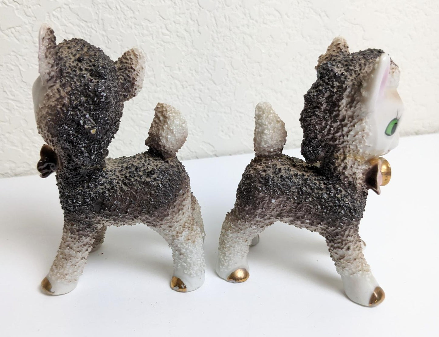 Vintage Lamb Spaghetti Texture Figurines