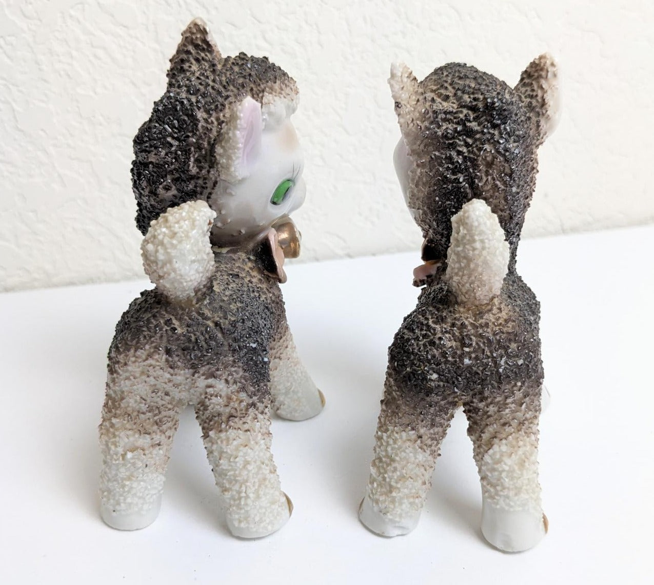 Vintage Lamb Spaghetti Texture Figurines