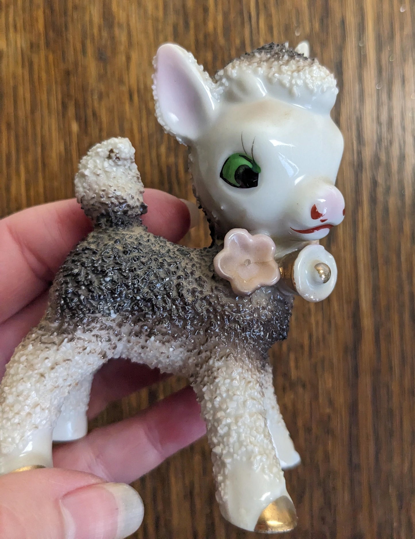 Vintage Lamb Spaghetti Texture Figurines