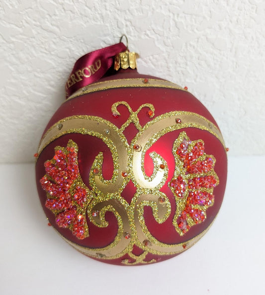 Red Waterford Large Christmas Ornament
