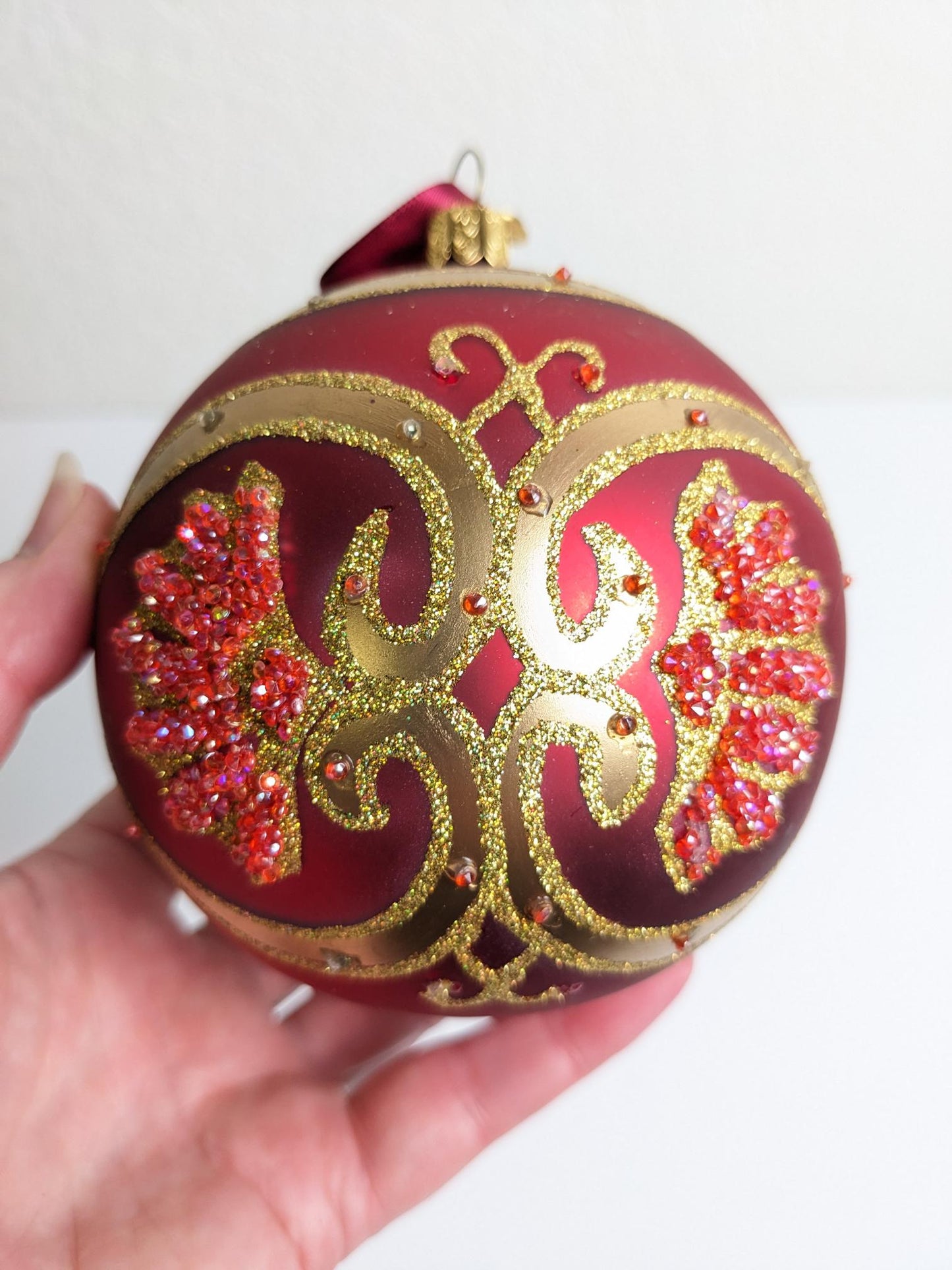 Red Waterford Large Christmas Ornament