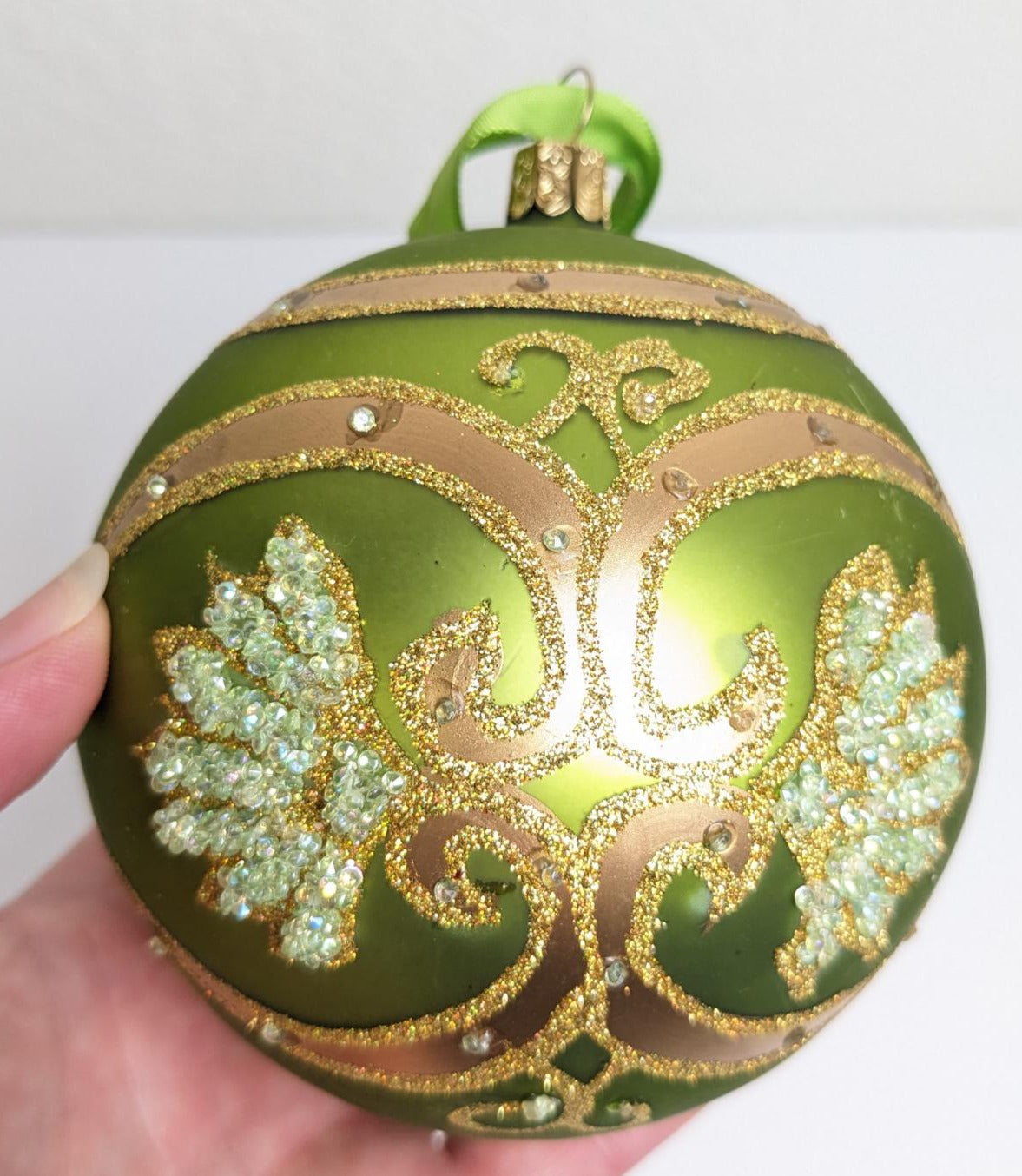 Green Waterford Large Christmas Ornament