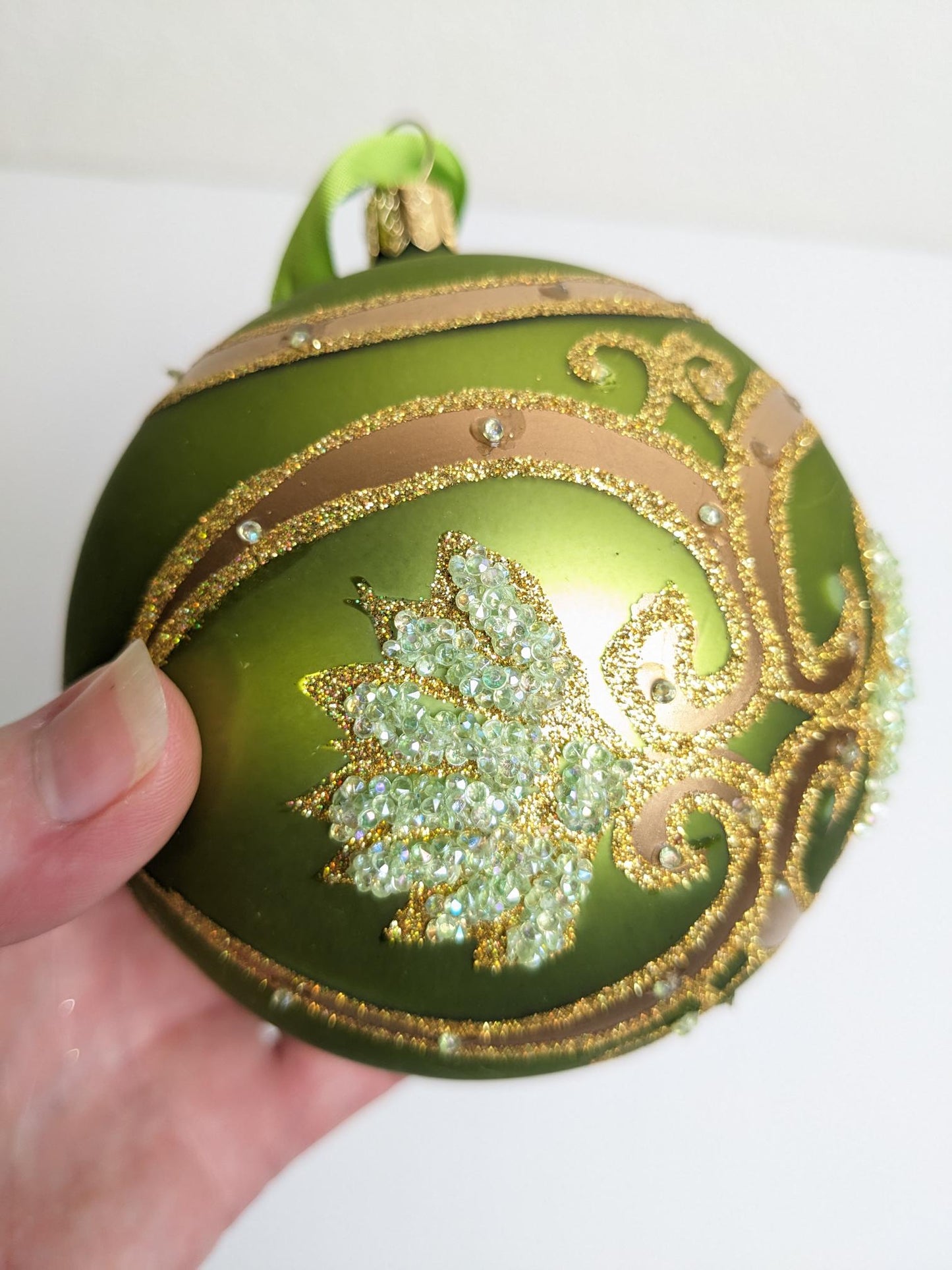 Green Waterford Large Christmas Ornament