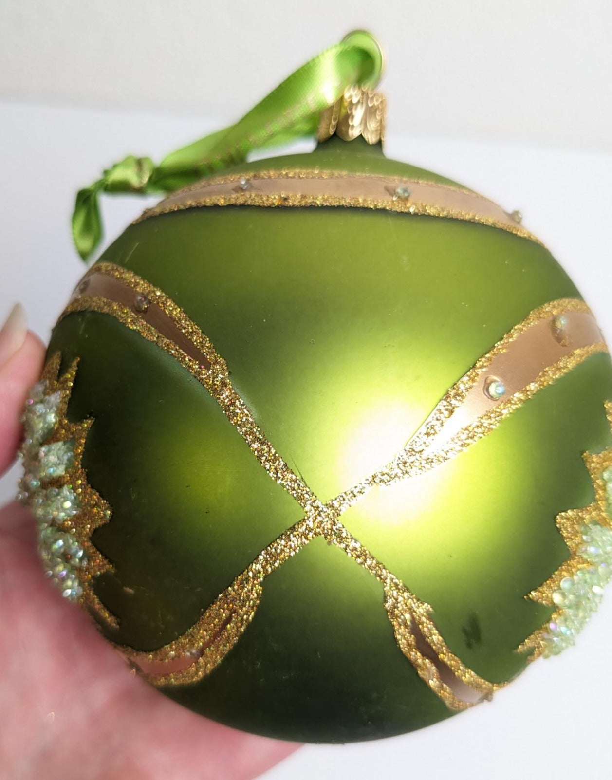 Green Waterford Large Christmas Ornament