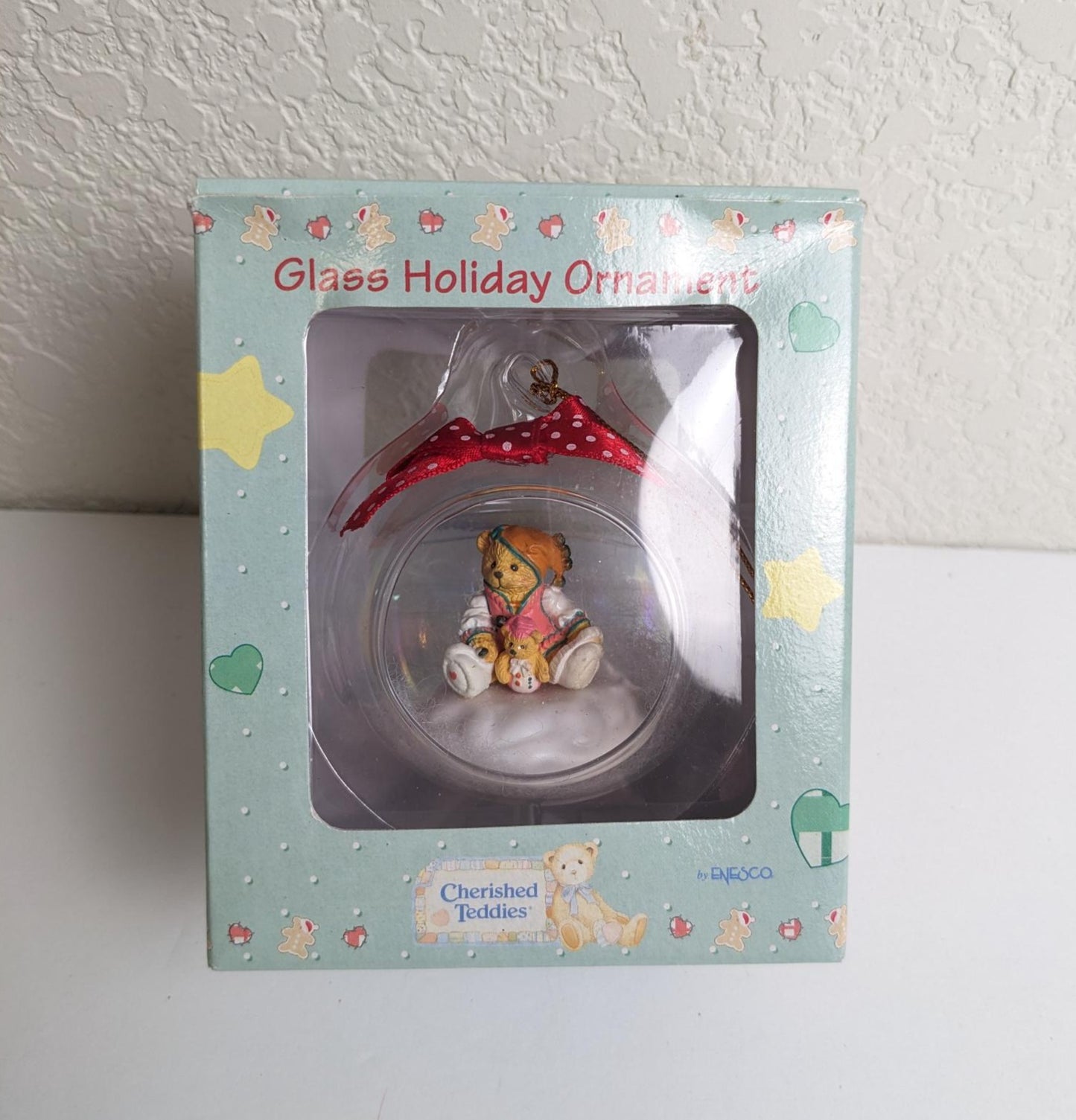 Vintage Enesco Cherished Teddies Diorama Christmas Ornament