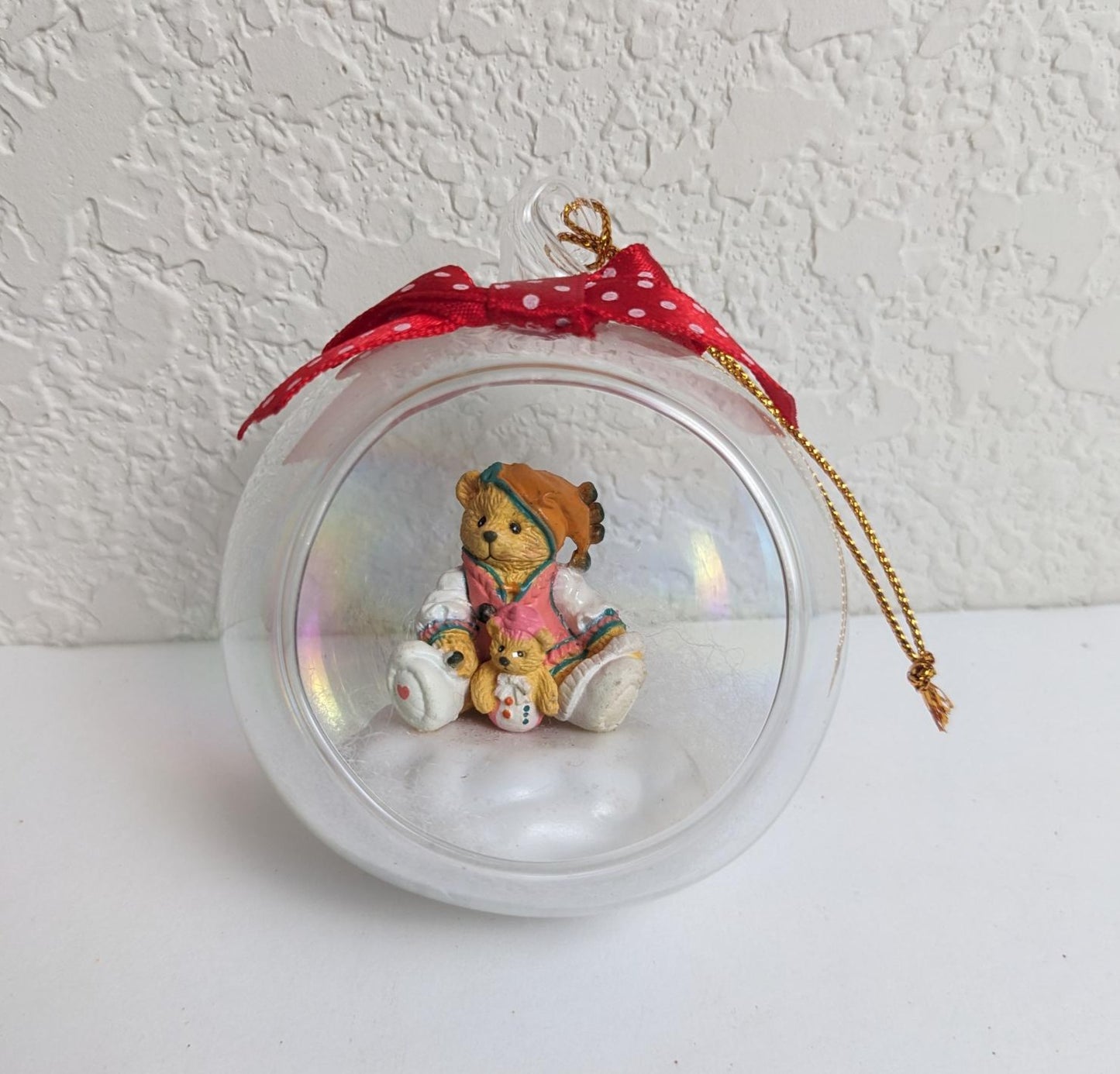 Vintage Enesco Cherished Teddies Diorama Christmas Ornament