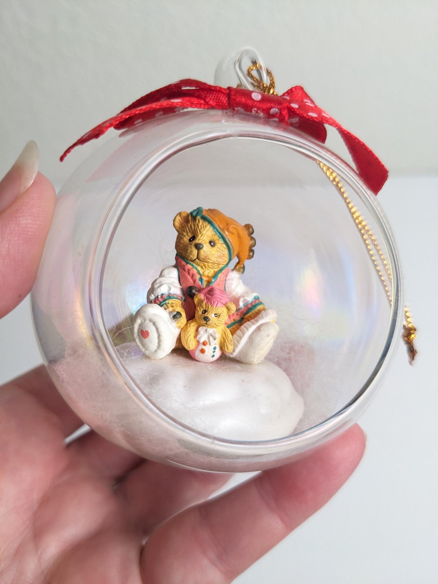 Vintage Enesco Cherished Teddies Diorama Christmas Ornament