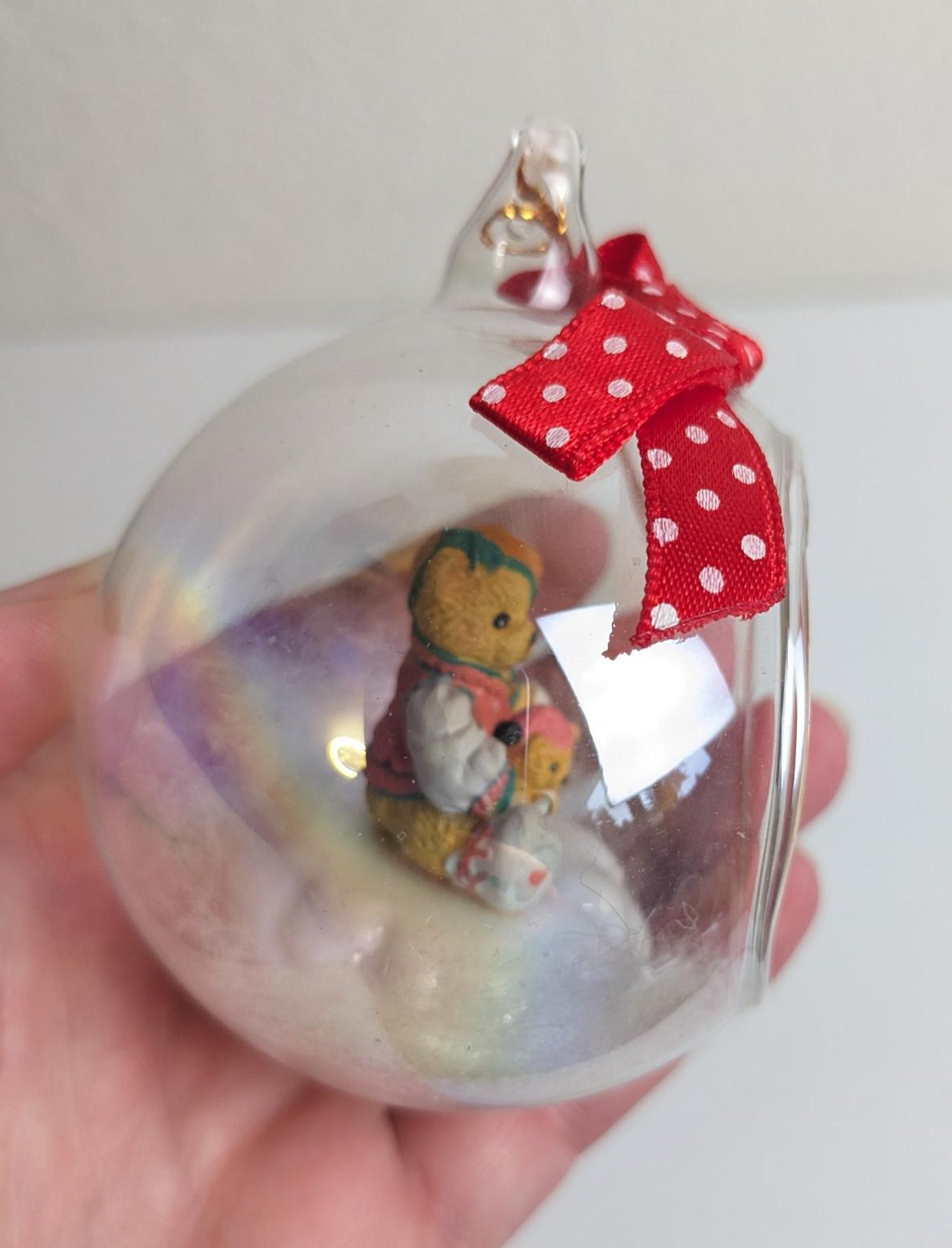 Vintage Enesco Cherished Teddies Diorama Christmas Ornament