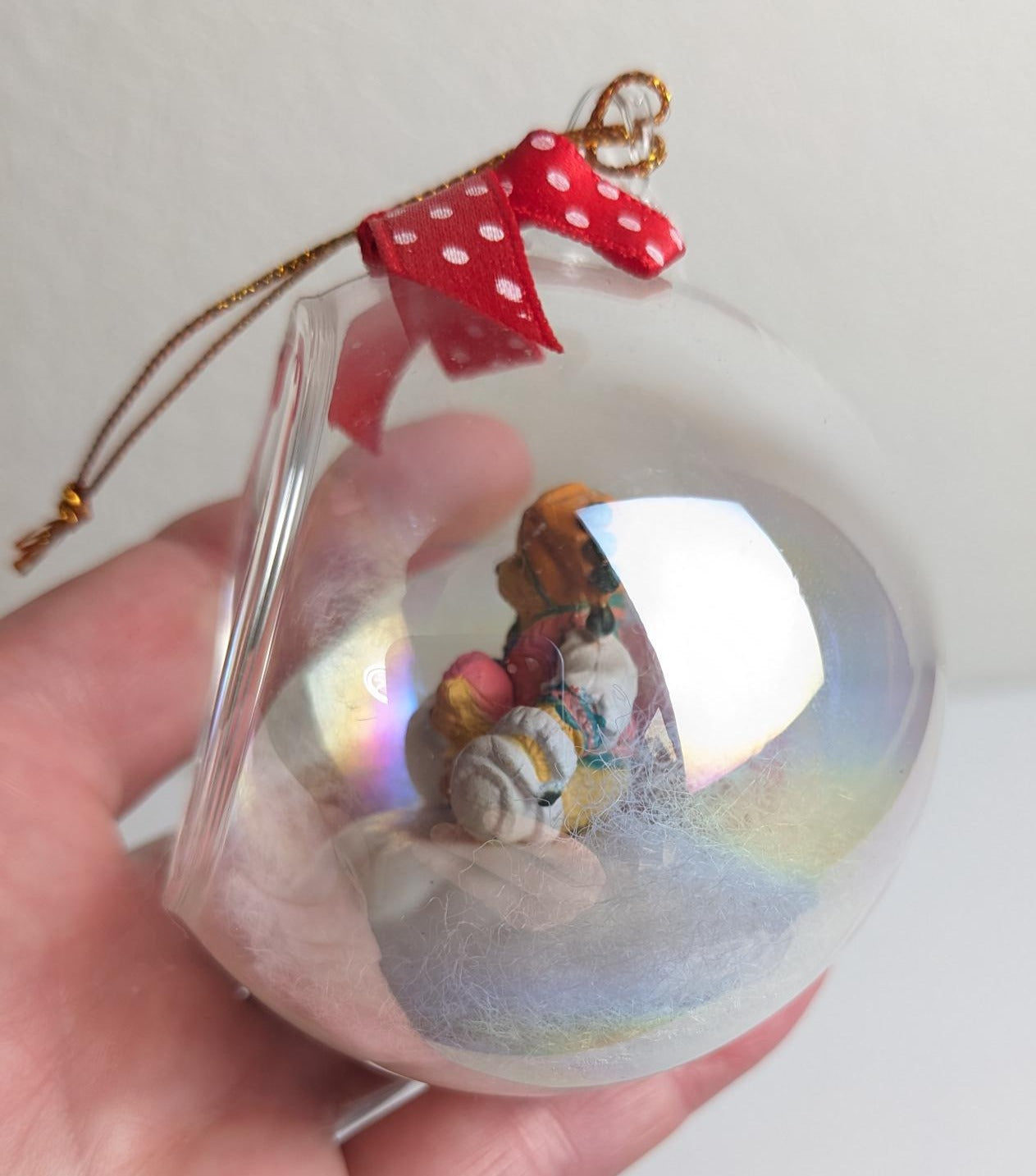 Vintage Enesco Cherished Teddies Diorama Christmas Ornament