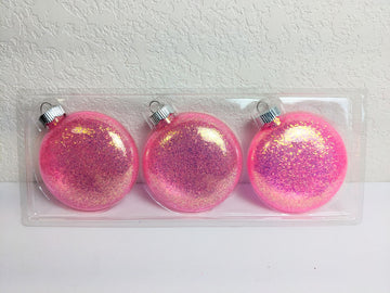 Bubble Gum Pink Large Christmas Ornaments