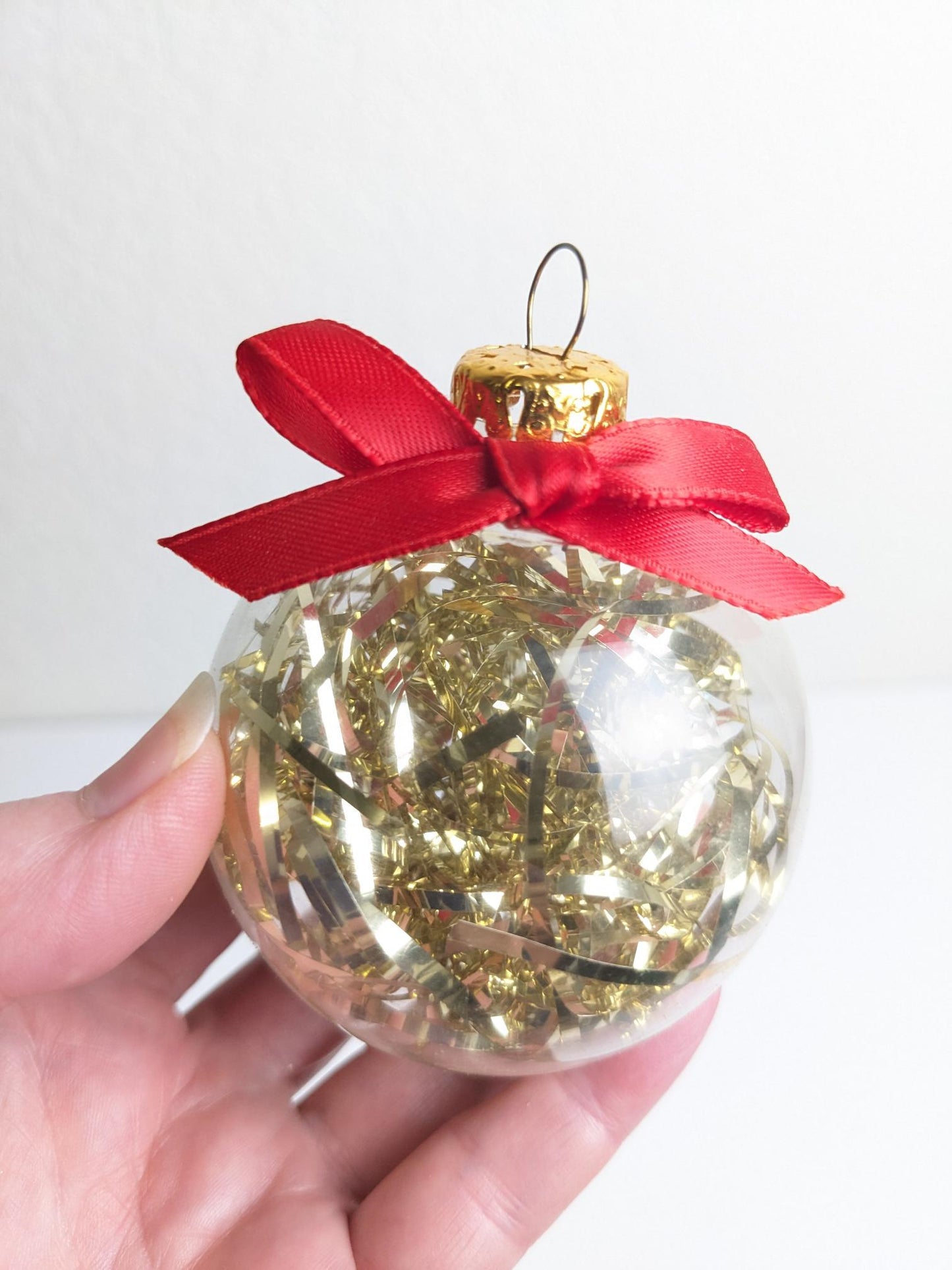 Vintage Gold Tinsel Christmas Ornament Set