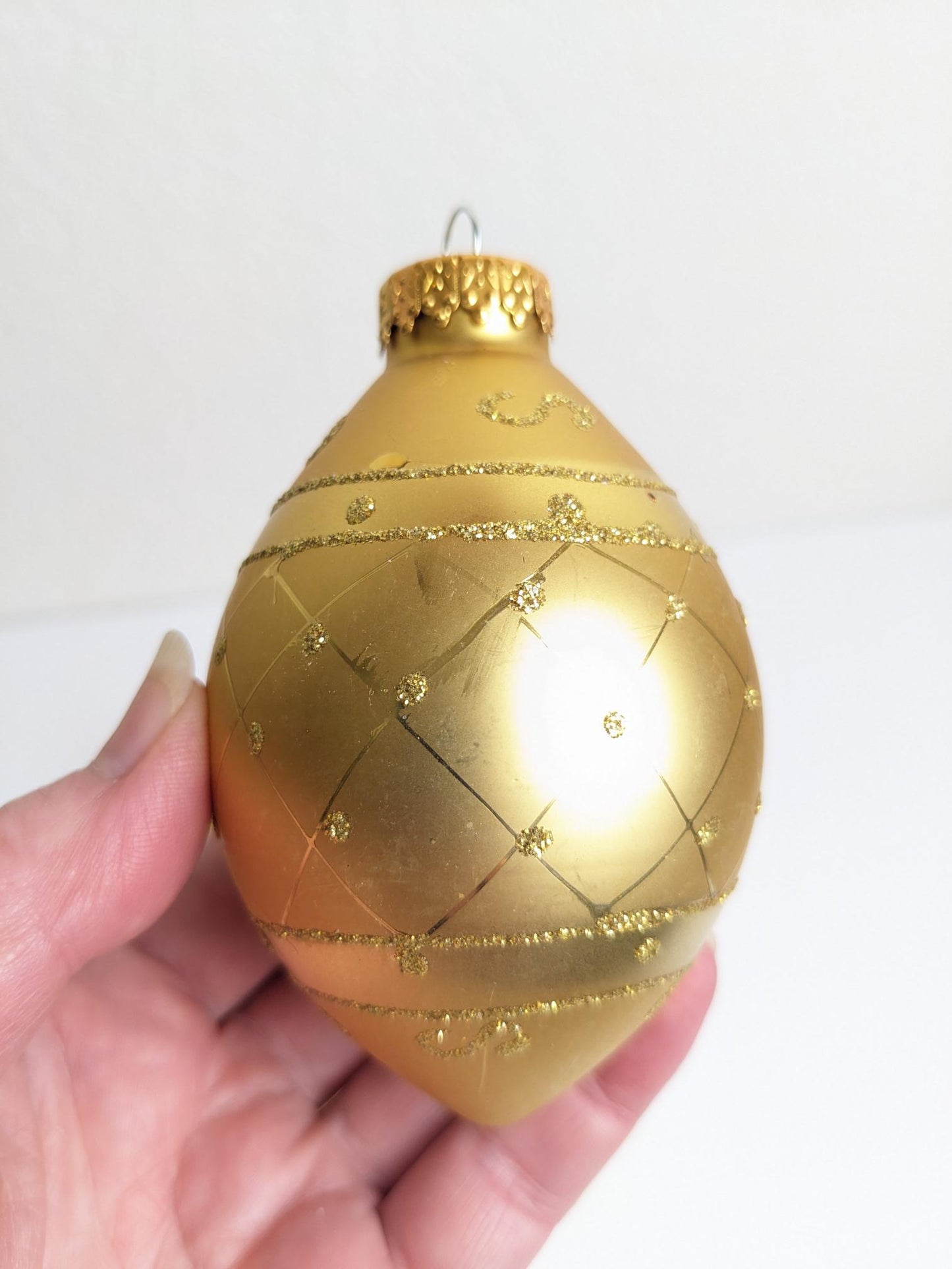 Gold Teardrop Christmas Ornament Set