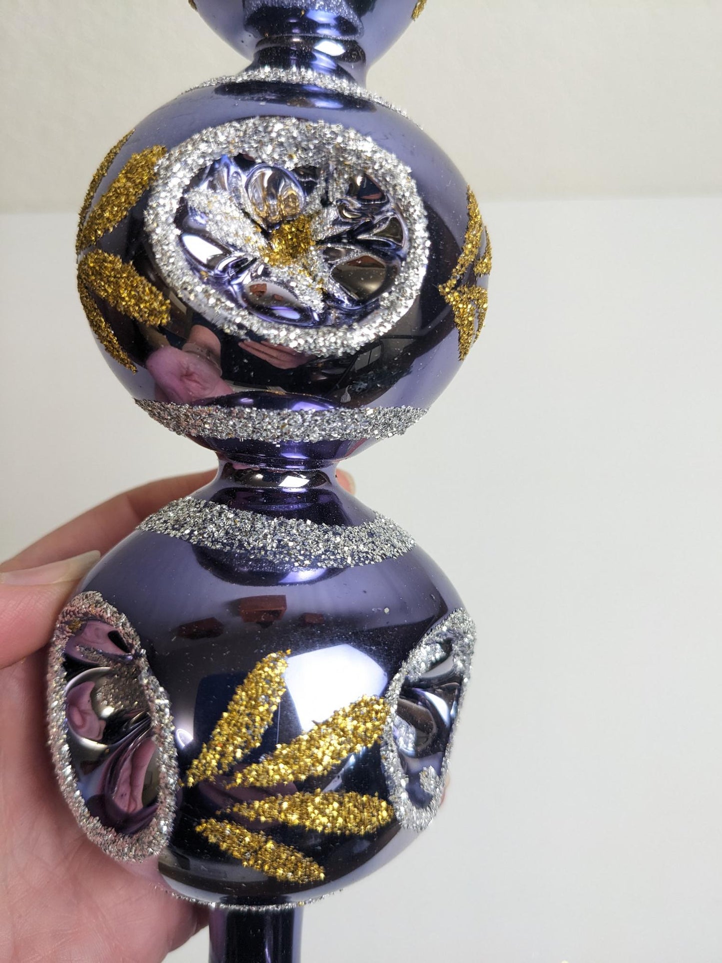 Purple Double Reflector Finial Christmas Classics Tree Topper