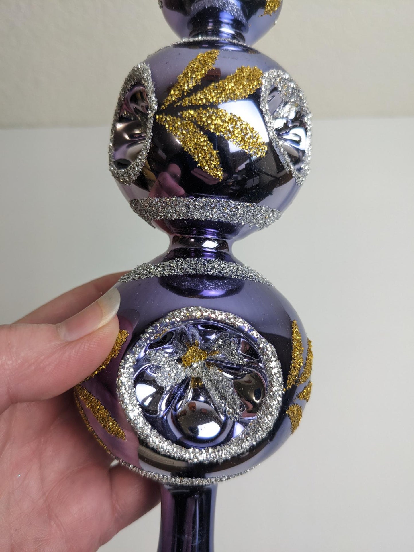 Purple Double Reflector Finial Christmas Classics Tree Topper