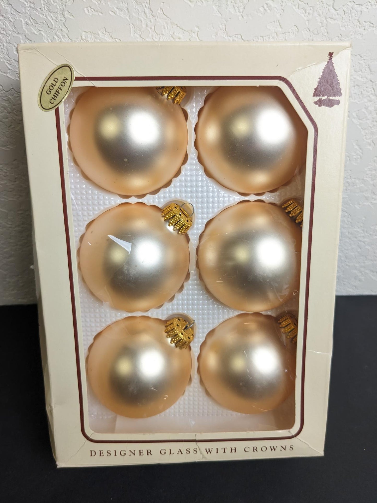 Krebs Gold Chiffon Vintage Christmas Ornaments