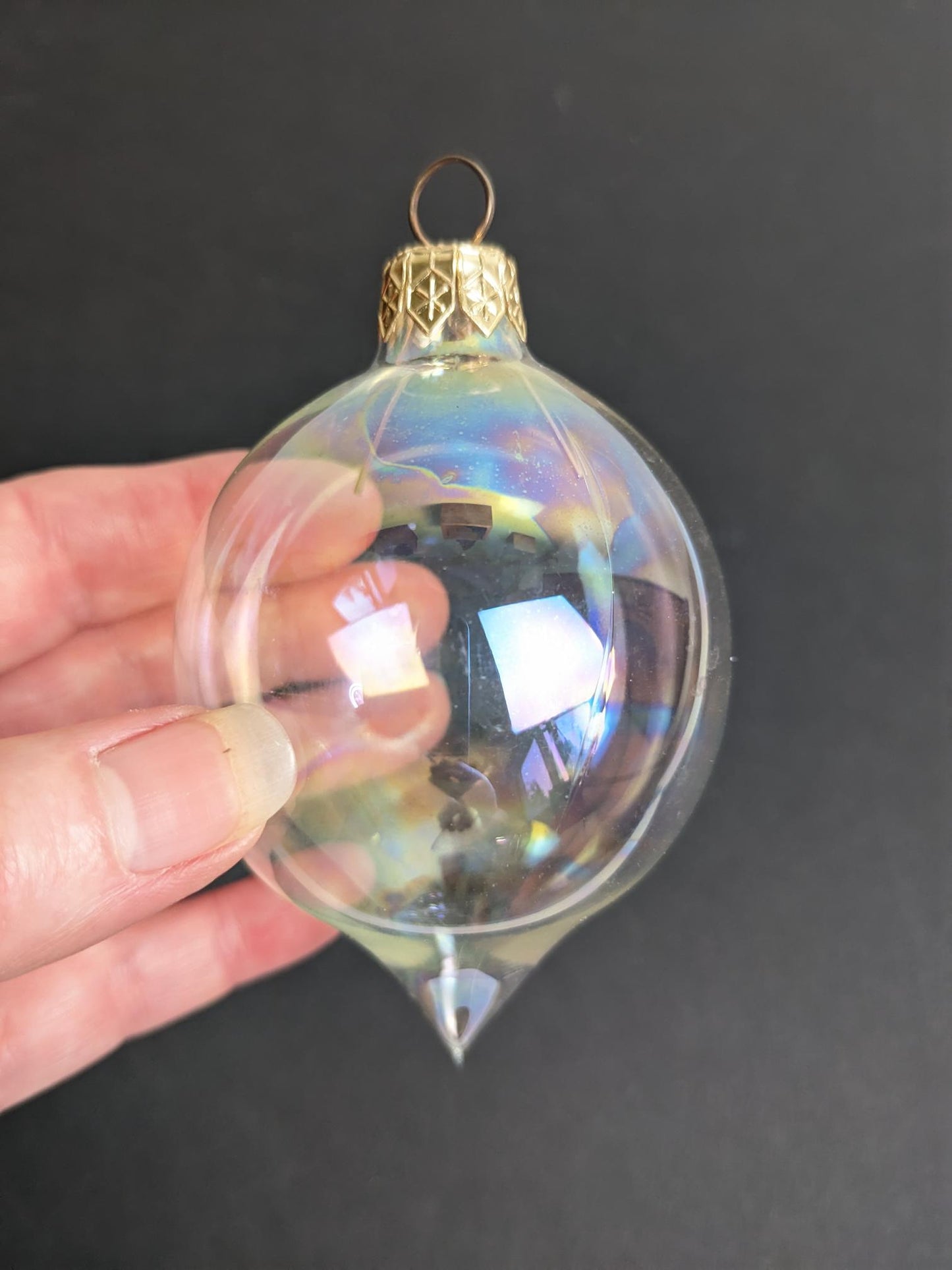 Vintage Silvestri Iridescent Glass Christmas Ornament Set