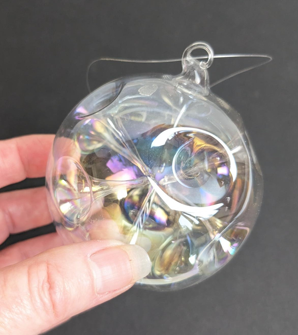 Vintage Silvestri Iridescent Glass Christmas Ornament Set