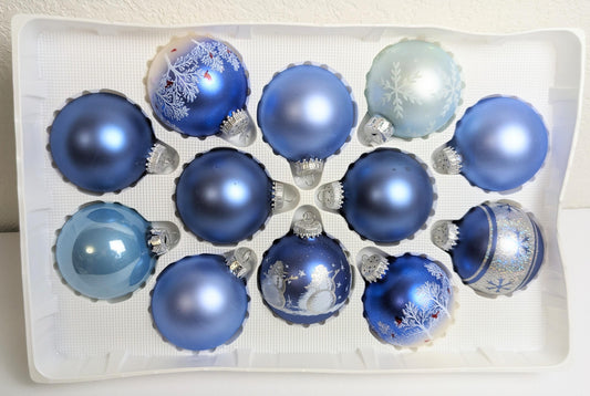 Krebs Blue Vintage Christmas Ornaments