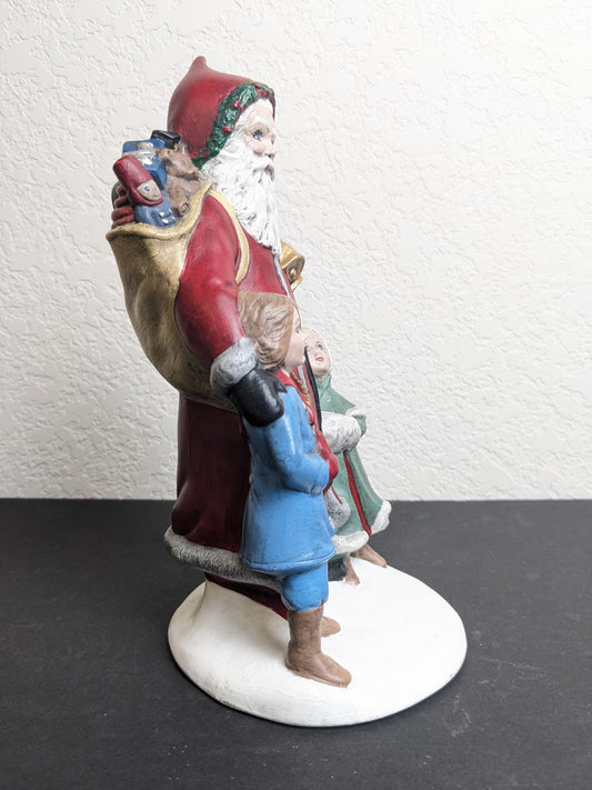 Old World Santa Claus with Children Christmas Ceramic Figurine