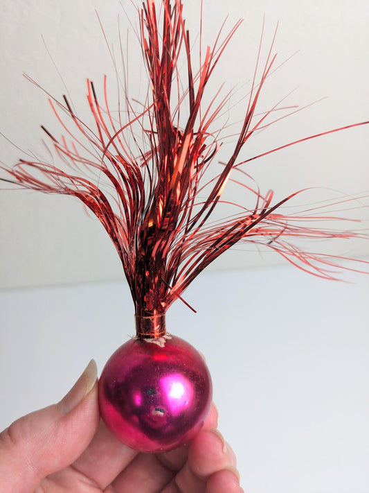 Vintage Tinsel Firework Christmas Ornament Set