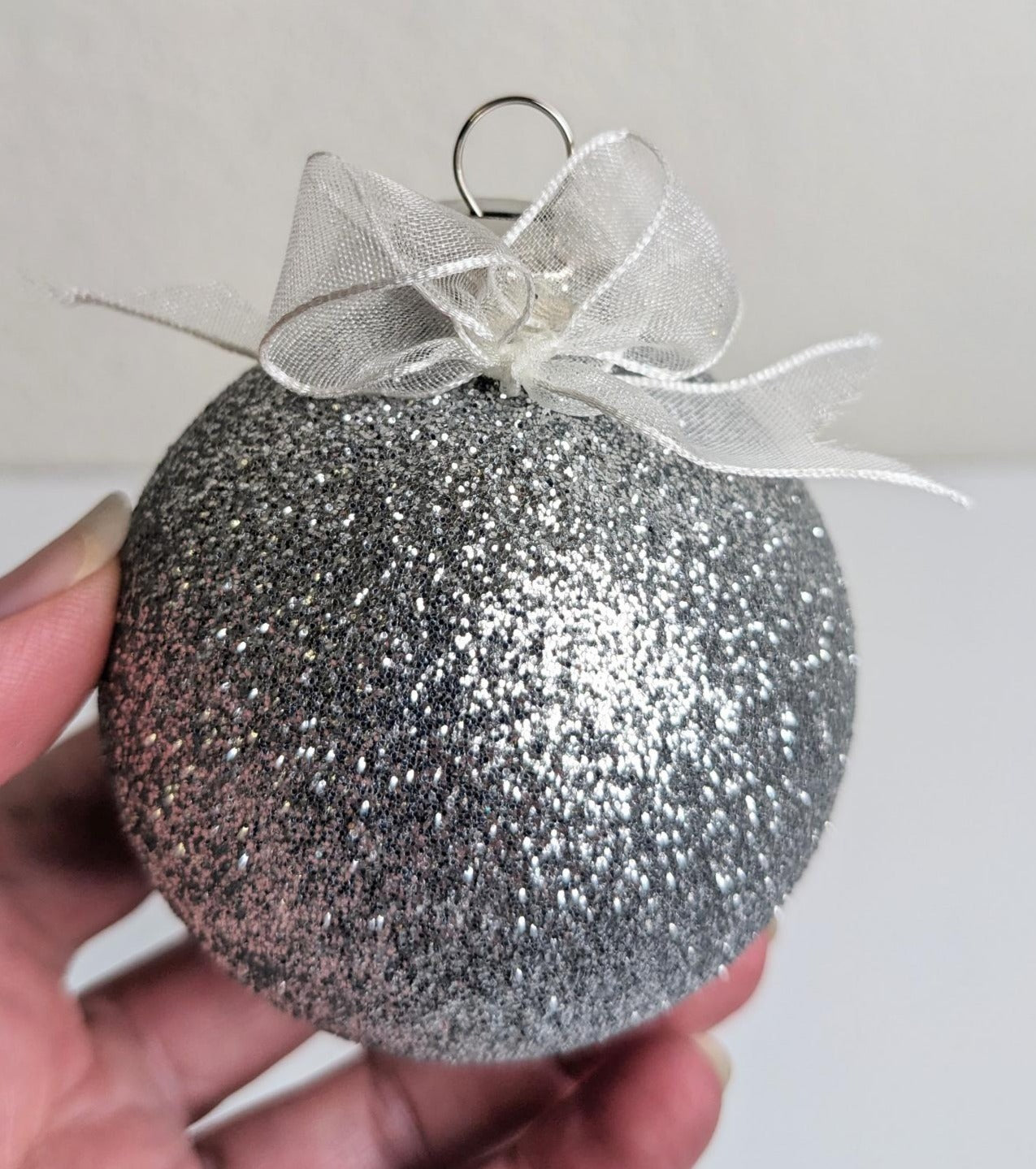 Silver Sparkle Christmas Ornaments