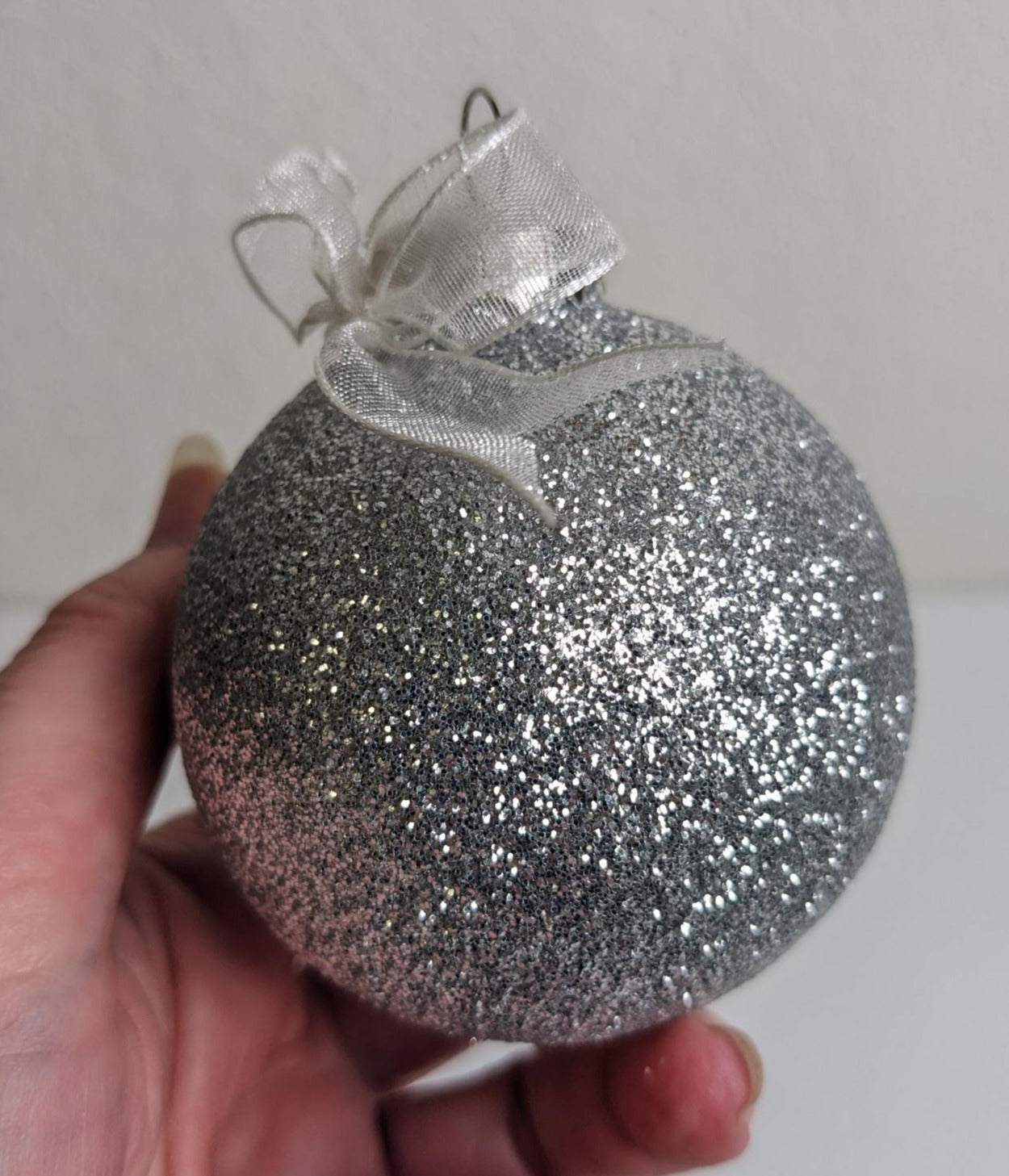 Silver Sparkle Christmas Ornaments