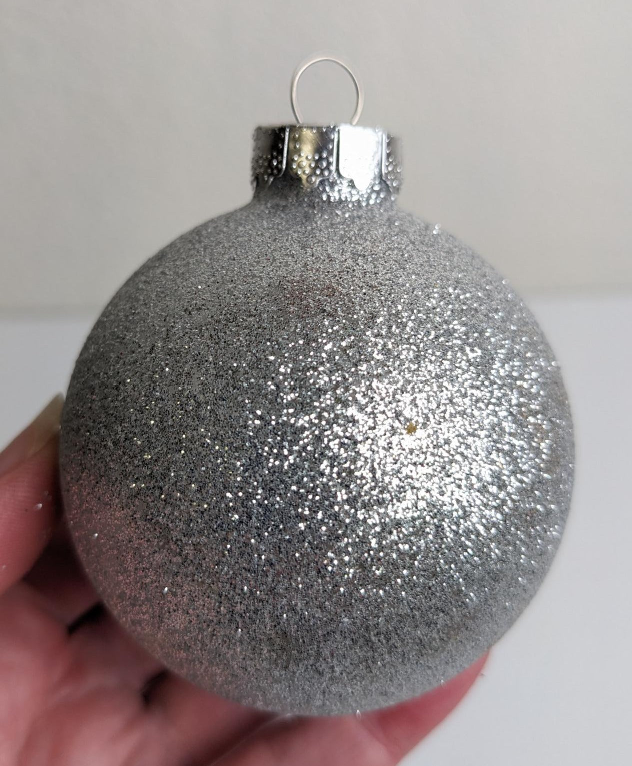 Silver Sparkle Christmas Ornaments